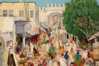 Ethel Carrick A market in Kairouan circa 1919
