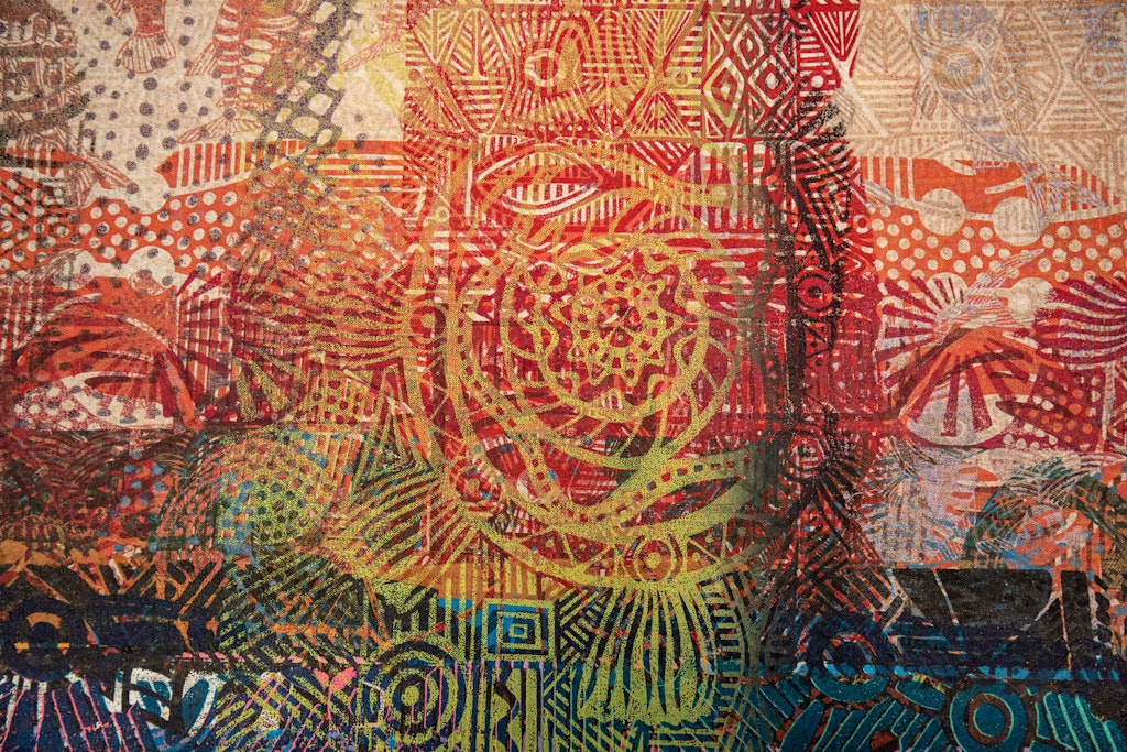 Screen-printed fabric, Tiwi Islands © Liam Neil