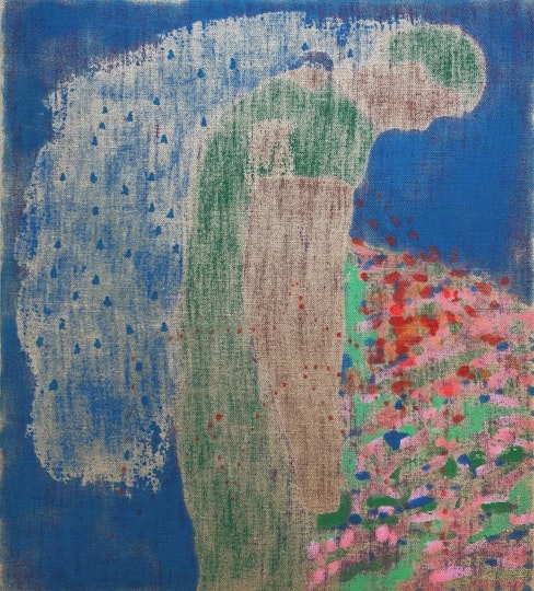 Mark Maurangi Carrol Antiquated torso 2022, oil enamel, permanent marker on linen, 102 x 92 cm
