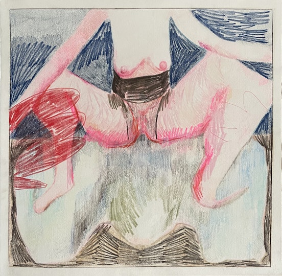 Sarah Drinan Tank girl 2022, pencil on paper, 50 x 50 cm
