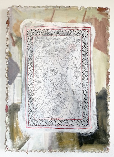 Flin Sharp Fresco study 2021, acrylic on MDF mounted on plasterboard, 55 x 40 cm
