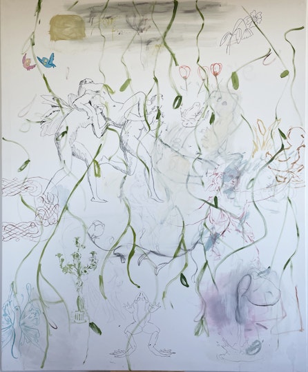Flin Sharp Glossolalia 2021, acrylic on canvas, 120 x 100 cm