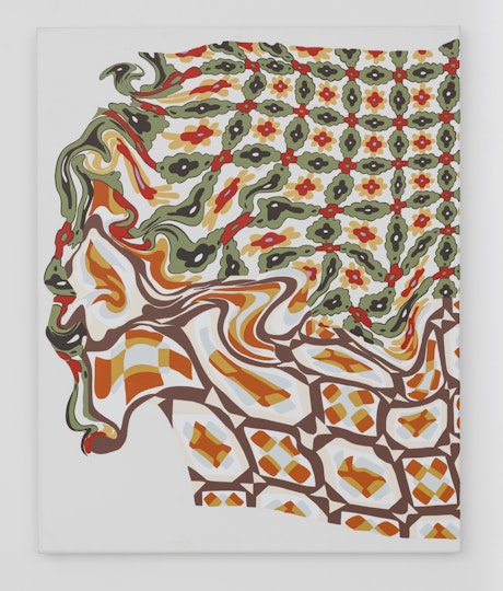 Emily Galicek Retro wallpaper melt 2022, acrylic on canvas, 76 x 60.5 cm