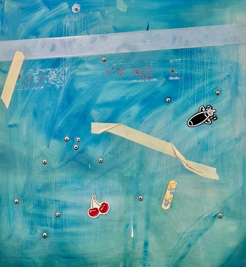 Nina Radonja The disrupted blue 2022, oil on aluminium, 75 x 60 cm
