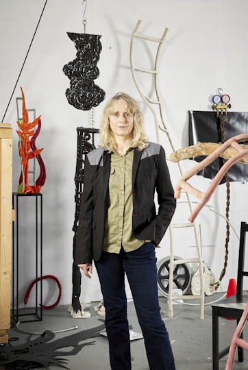 Artist Caroline Rothwell captured in her studio for an interview in Look April–May 2022