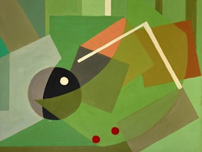 Ralph Balson Construction in green 1942 (detail), Art Gallery of New South Wales, purchased with funds provided by an anonymous purchase fund for Contemporary Australian Art 1970 © Ralph Balson Estate