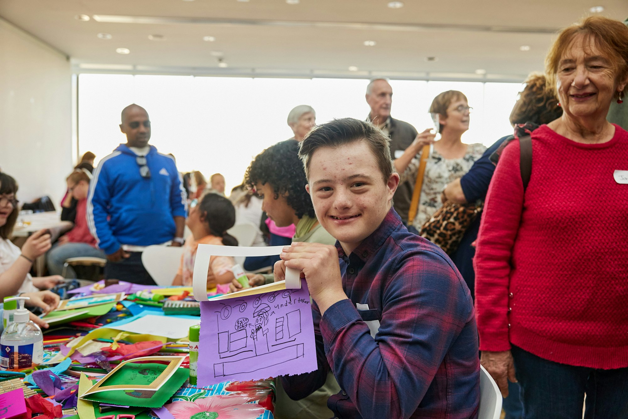 Participant in an access workshop at the Art Gallery of New South Wales