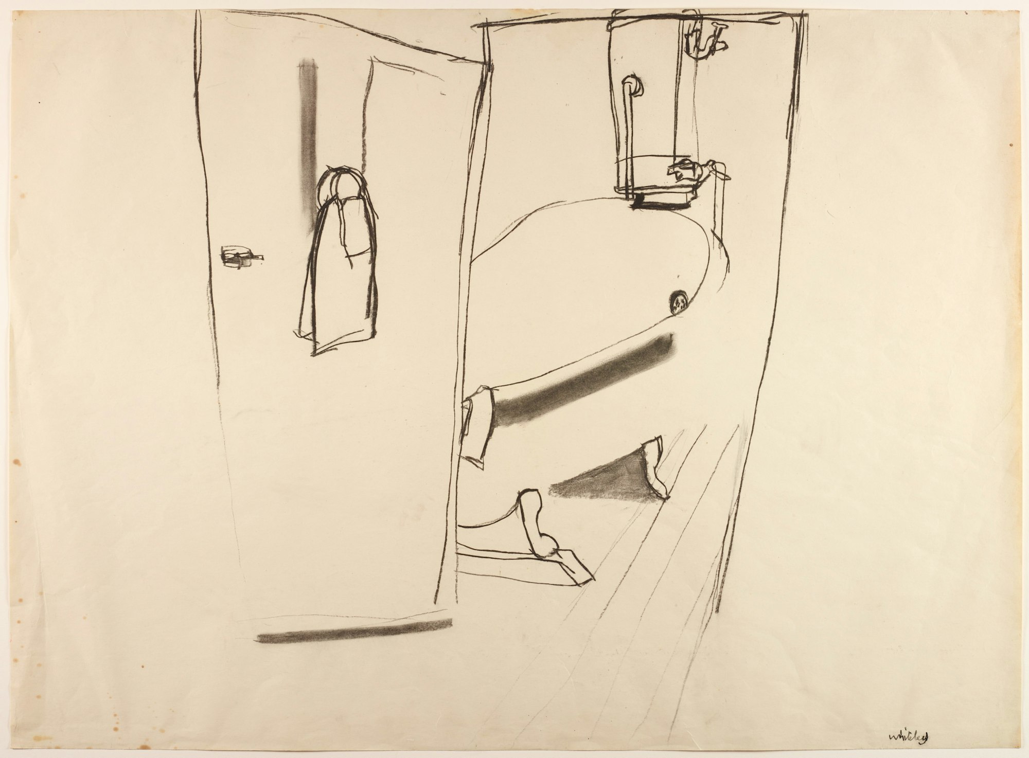 Brett Whiteley, Bathroom scene 1965, Brett Whiteley Studio Collection © Wendy Whiteley/Copyright Agency