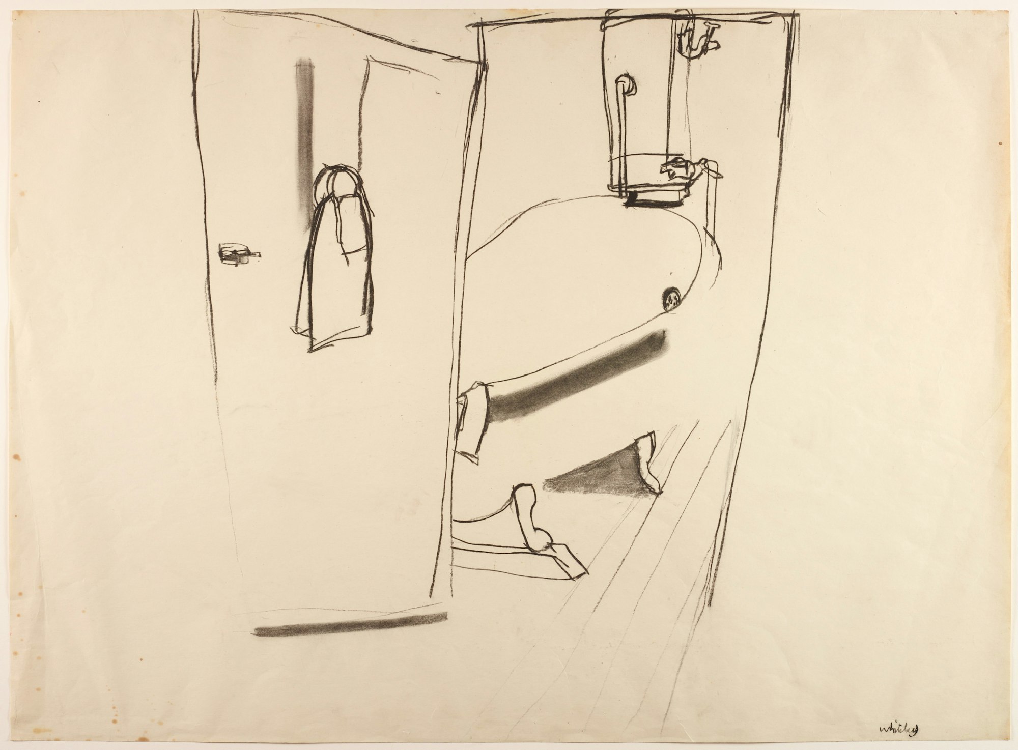 Brett Whiteley, Bathroom scene 1965, Brett Whiteley Studio Collection © Wendy Whiteley/Copyright Agency