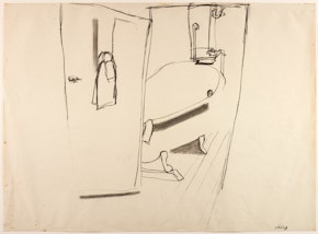 Brett Whiteley, Bathroom scene 1965, Brett Whiteley Studio Collection © Wendy Whiteley/Copyright Agency