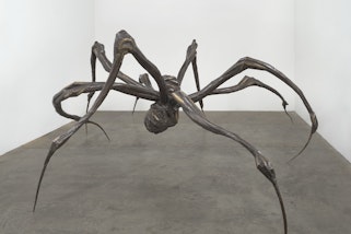 A sculpture of a large spider