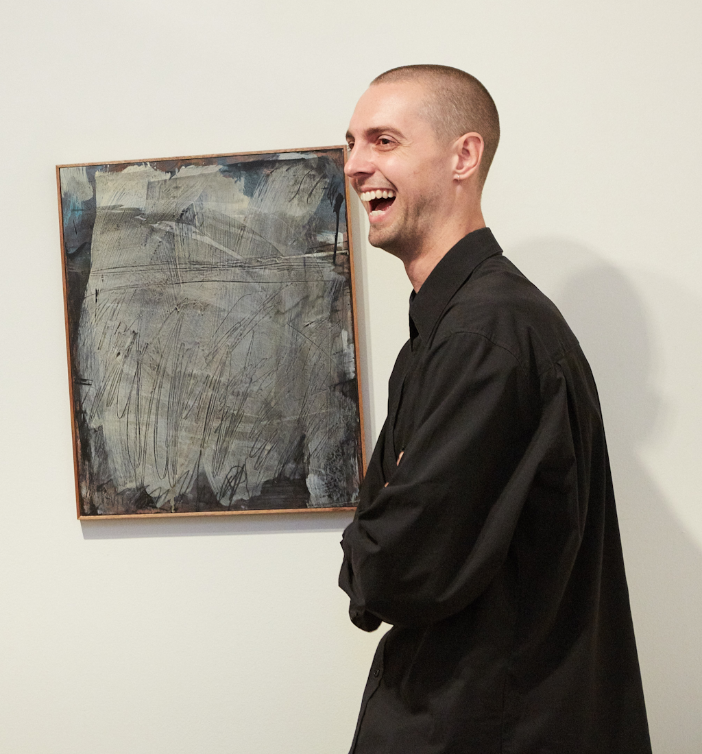 Jack Lanagan Dunbar with his Brett Whiteley Travelling Art Scholarship 2019 winning work Hades 2019