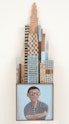 Archibald Prize 2023 finalist Thom Roberts 'In the future there might be new tall buildings built by Bert (Farhad Haidari)'