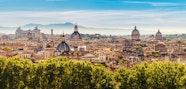 Panorama of Rome, Italy from the Castel Sant'Angelo