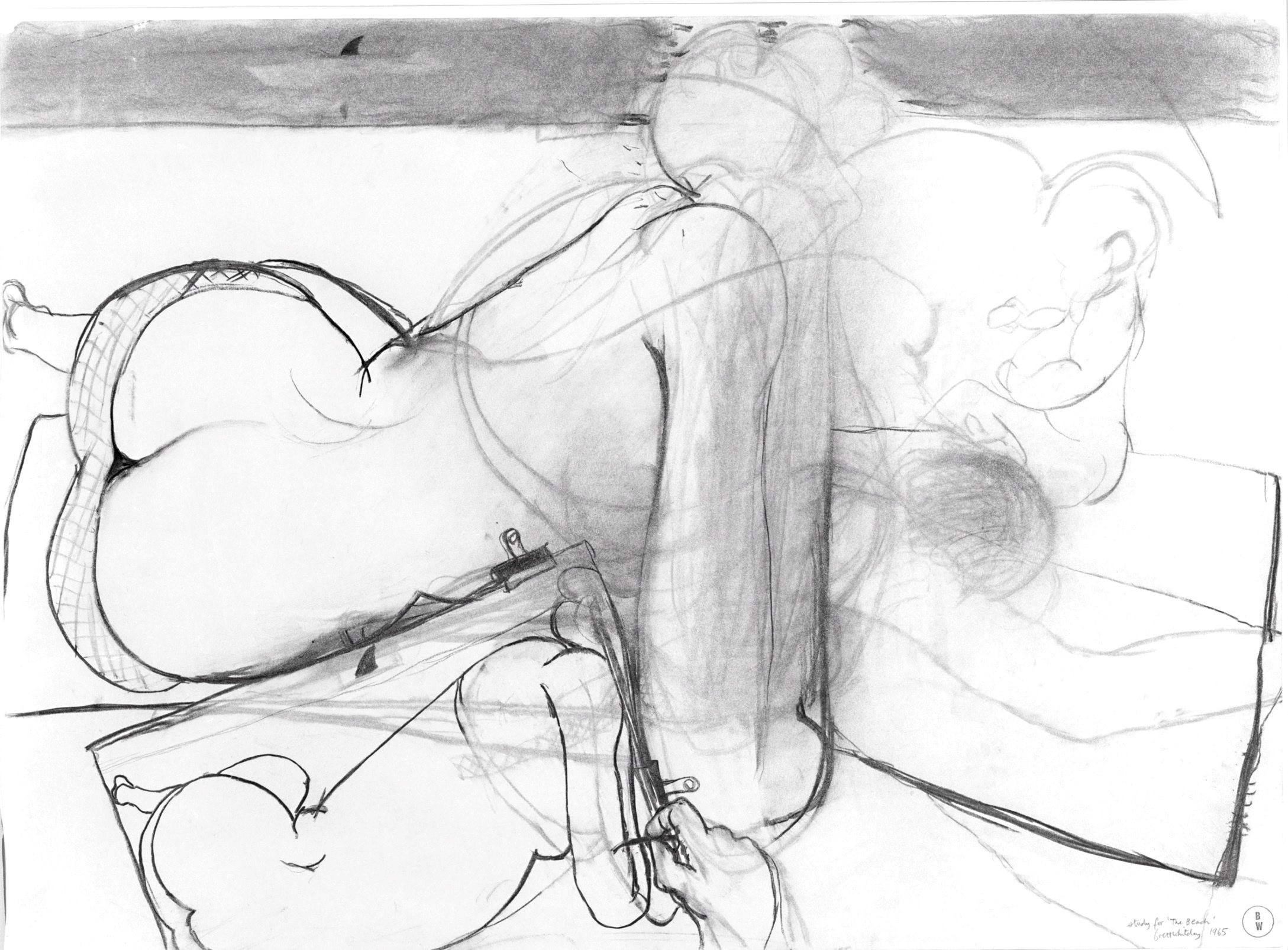 Brett Whiteley, Study for 'The beach II' 1965, Brett Whiteley Studio Collection © Wendy Whiteley/Copyright Agency