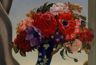 A vase of brightly coloured flowers