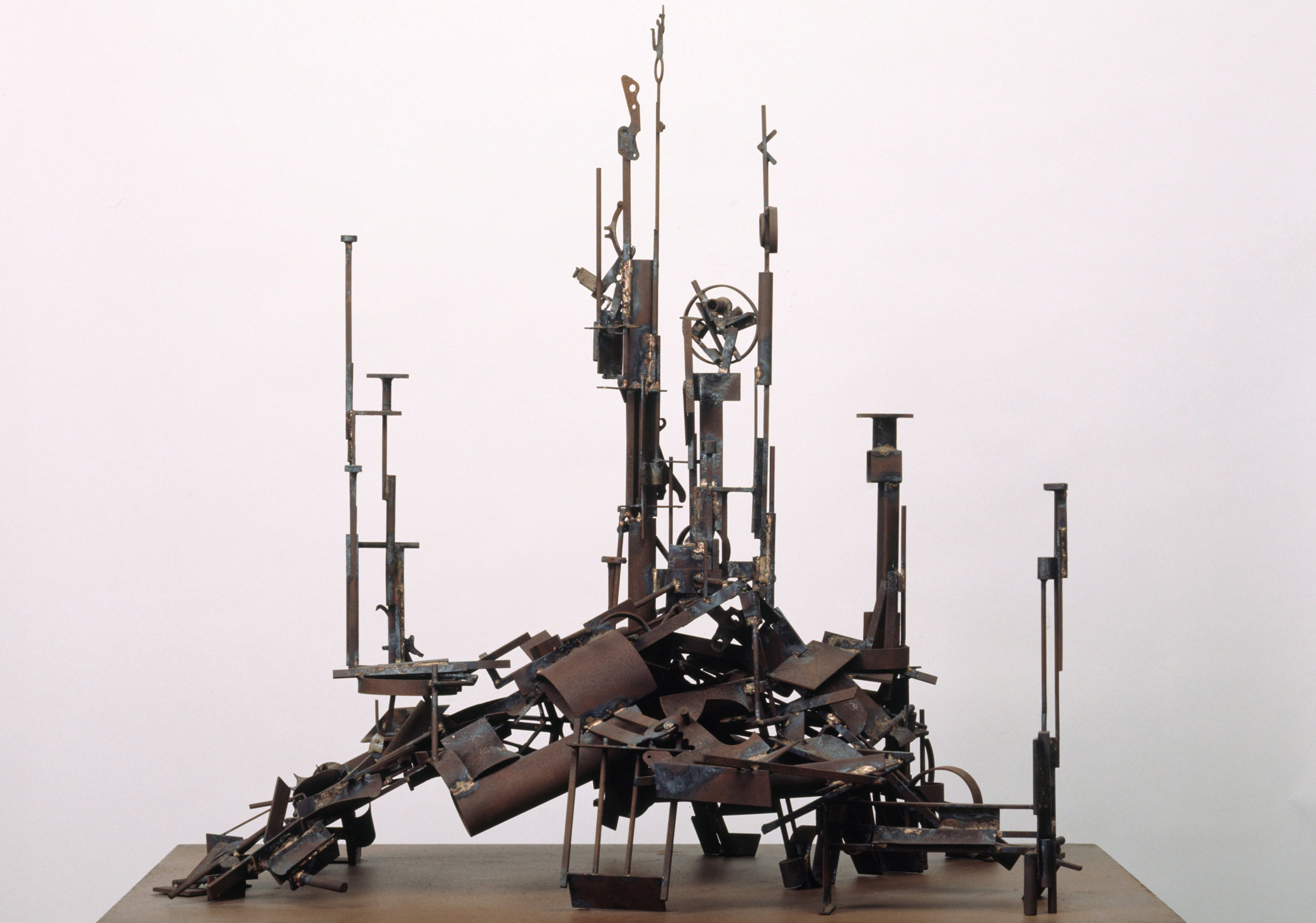 An abstract metal sculpture