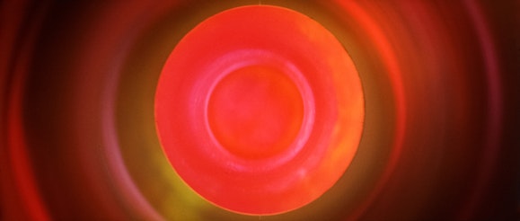 Concentric circles in pinks and oranges