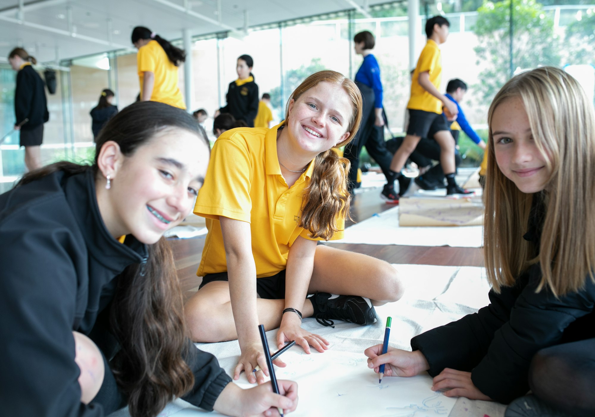 Students in Big Art Day program at the Art Gallery of New South Wales.