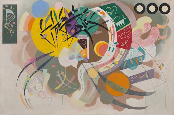 Vasily Kandinsky 'Dominant curve' April 1936, Solomon R. Guggenheim Museum, New York, Solomon R. Guggenheim Founding Collection, photo courtesy Solomon R. Guggenheim Foundation (detail)