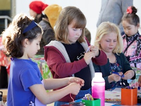 Children participating in a workshop at the Art Gallery of New South Wales.