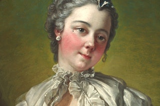 François Boucher A young lady holding a pug dog mid 1740s (detail), Art Gallery of New South Wales