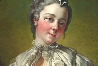 François Boucher A young lady holding a pug dog mid 1740s (detail), Art Gallery of New South Wales