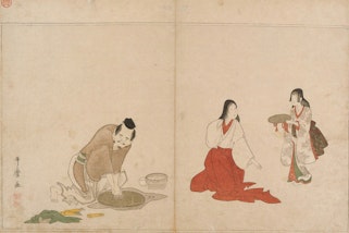 Kitagawa Utamaro Mirror polishing from the book Spring colours [illustrated book] 1794, Art Gallery of New South Wales