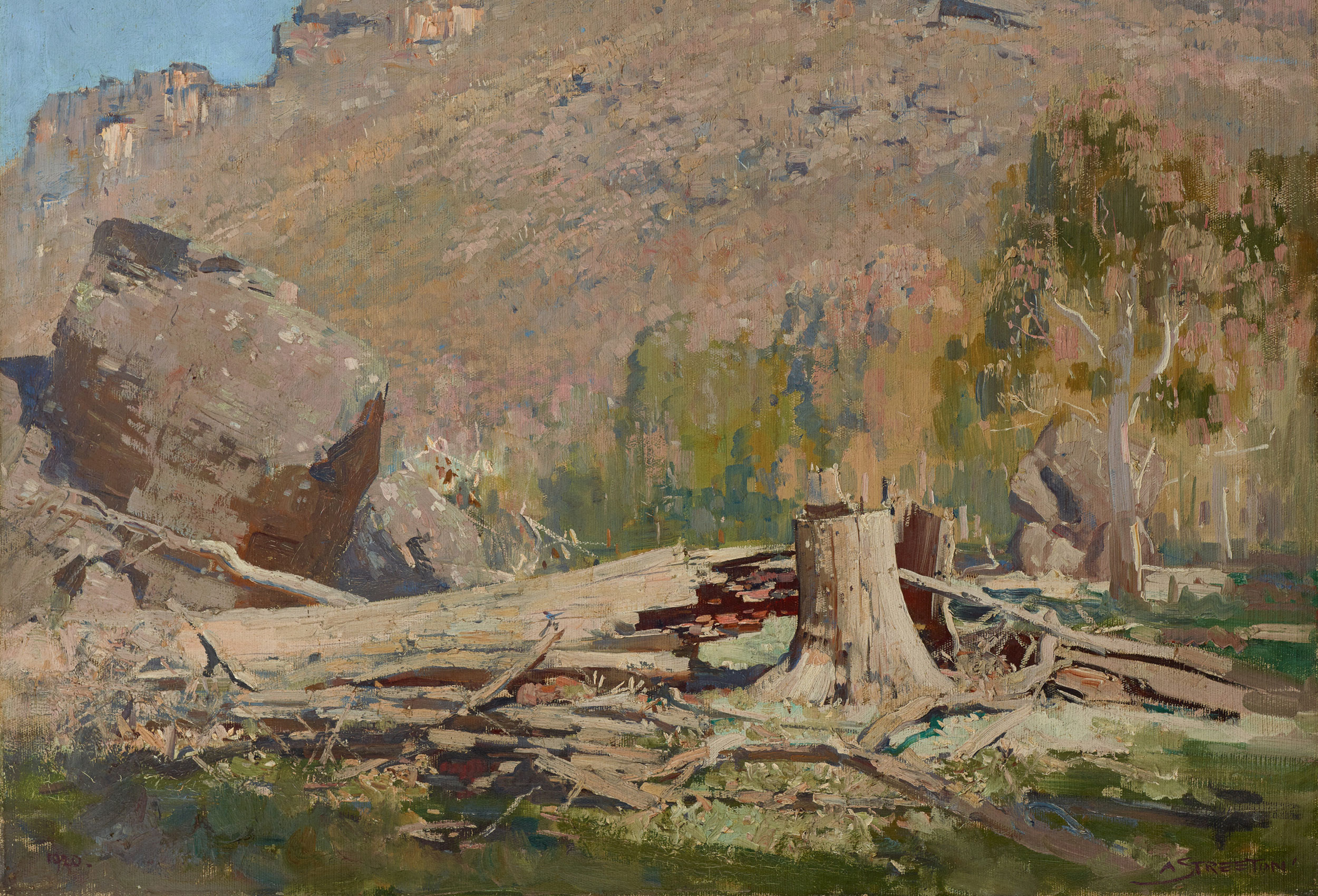 Arthur Streeton Beneath the peaks, Grampians 1920–21 (detail), Art Gallery of New South Wales