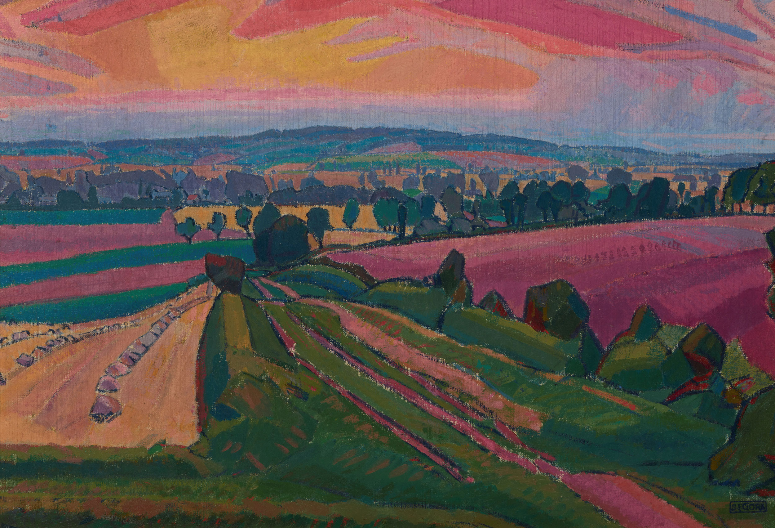 Spencer Gore The Icknield Way 1912 (detail), Art Gallery of New South Wales