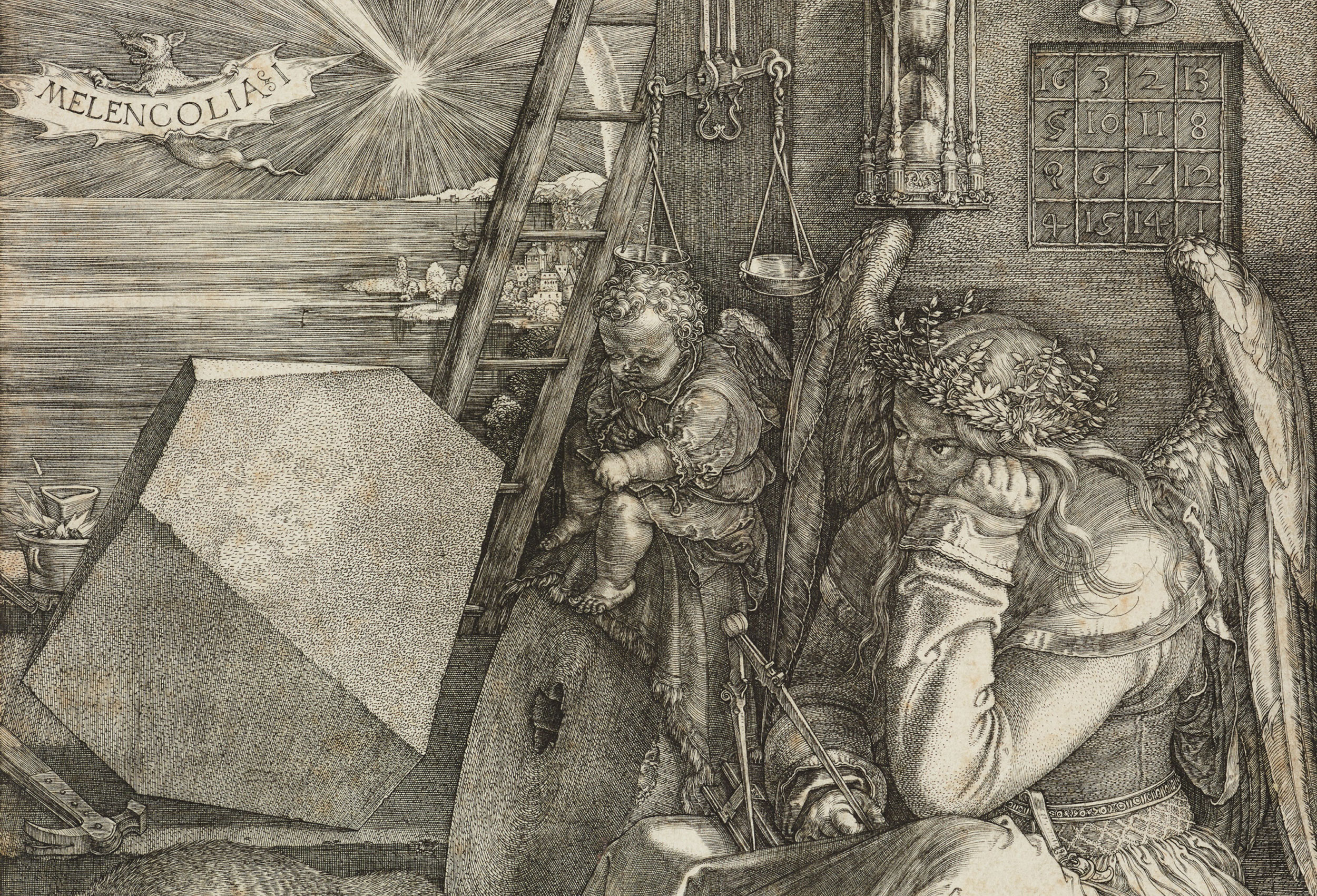 Albrecht Dürer Melencolia I 1514 (detail), Art Gallery of New South Wales