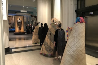 Pacific Sisters performance, niu aitu handover ceremony, Museum of Auckland Tamaki Paenga Hira, 2018, photo: James Pinker