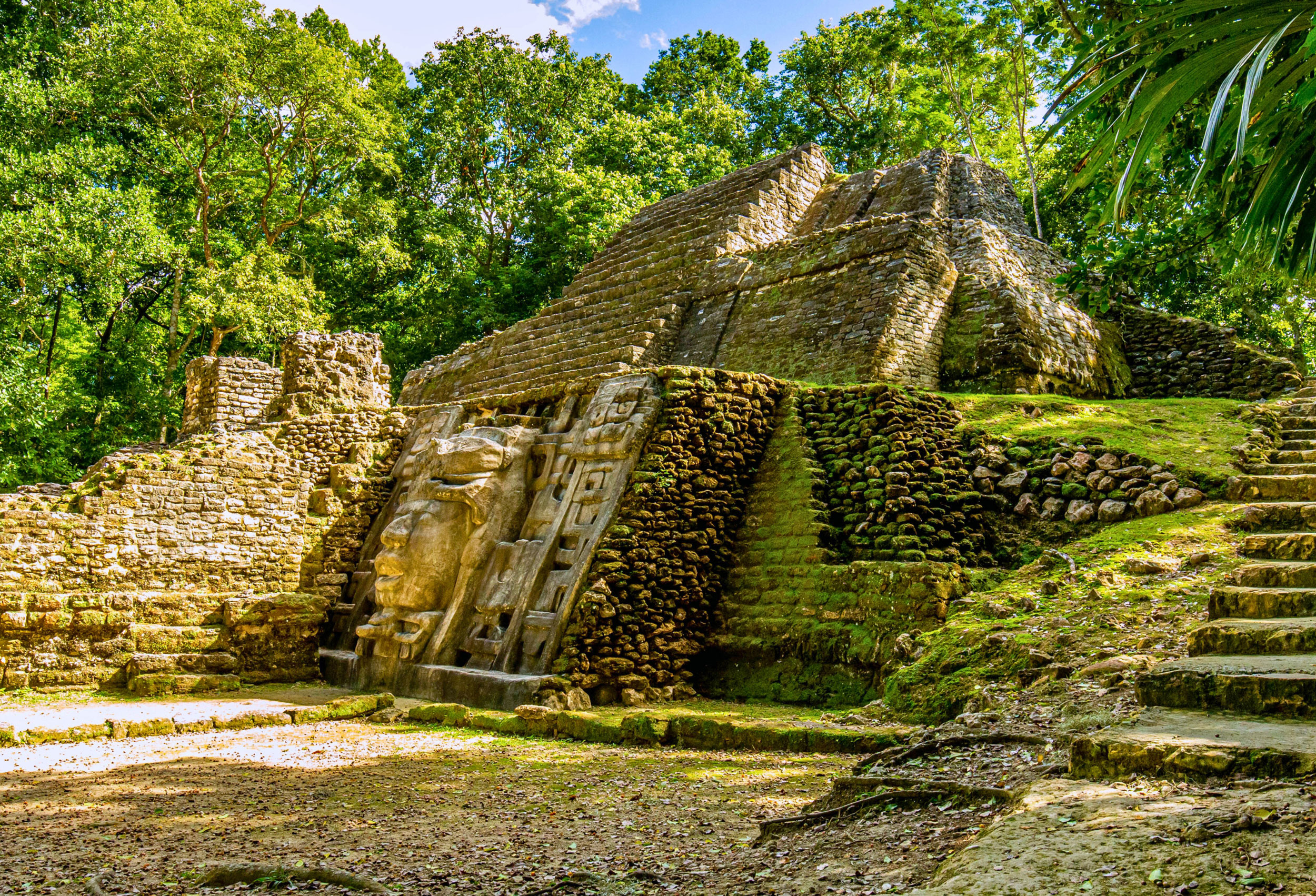 The Mask Temple at Lamanai, Belize, photo: Gummy Bone, Getty Images