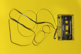 Unspooled cassette tape