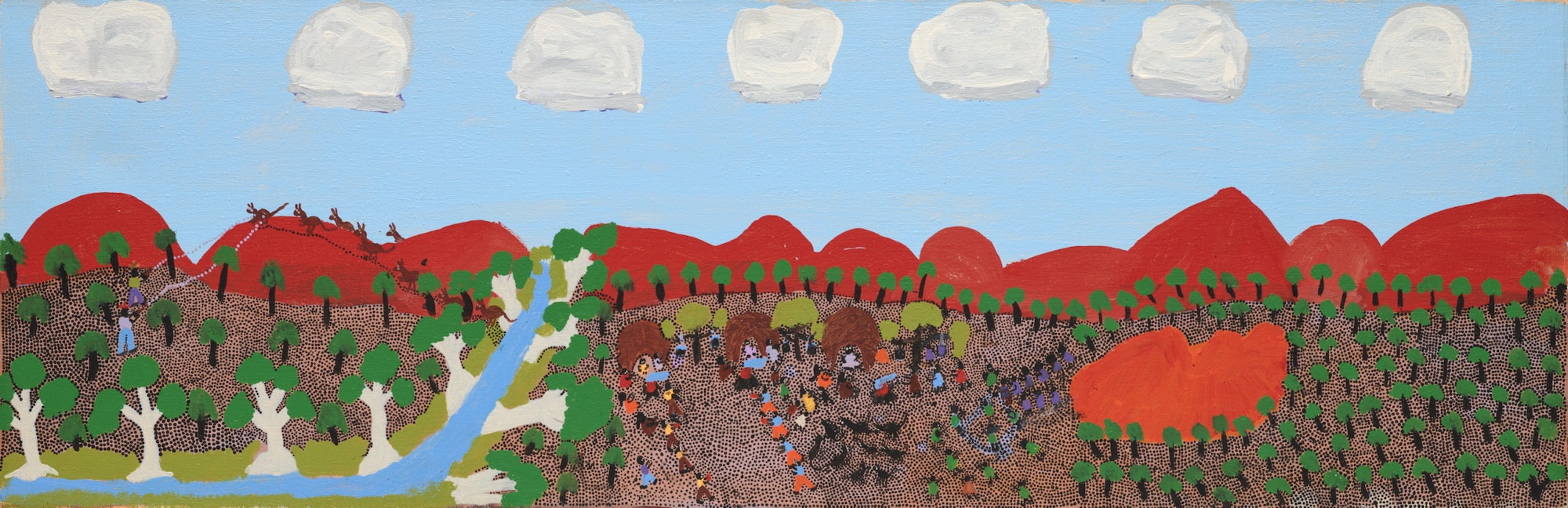 Two Shot Kangaroo by Grace Kemarre Robinya