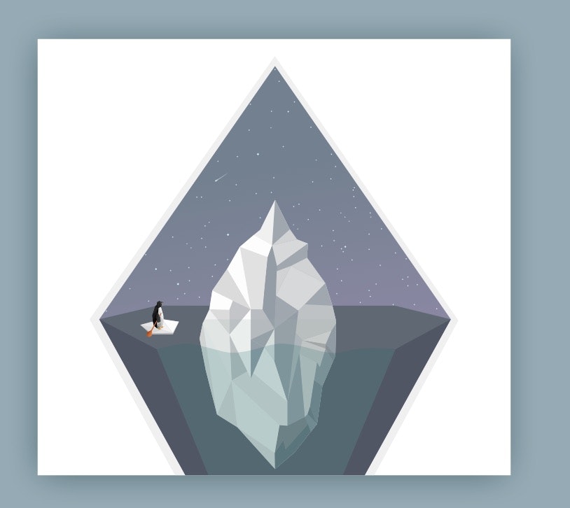 Image of an penguin and iceberg