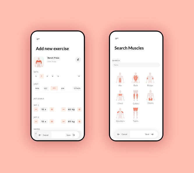 Gym app - add exercise view