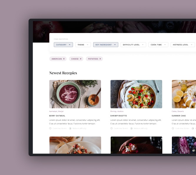 Food blog recipe list