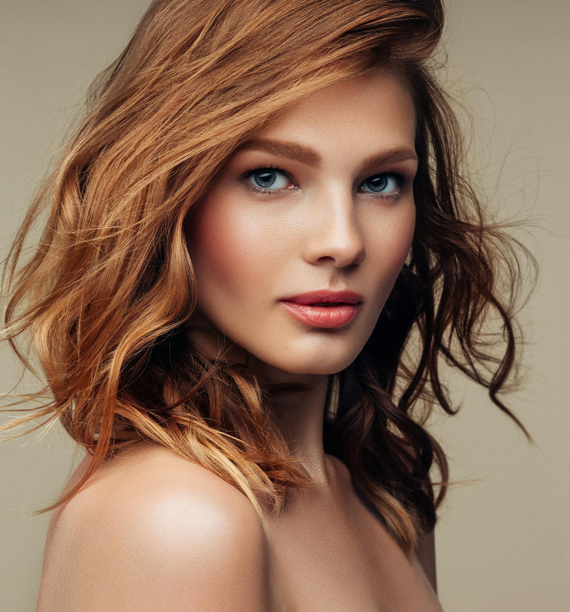 Beautiful Women With Orange Hair Posing