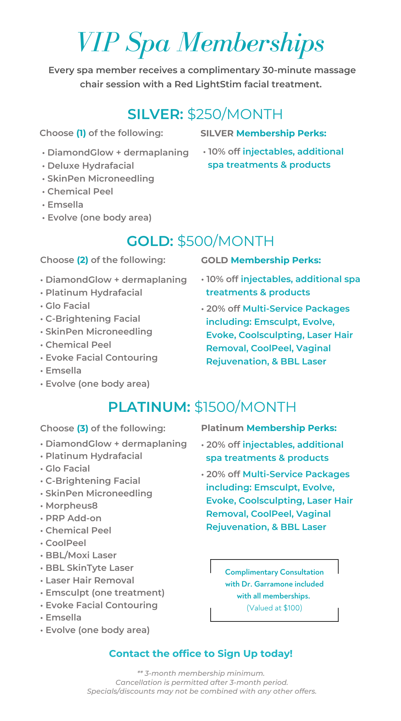 VIP Spa Membership Description