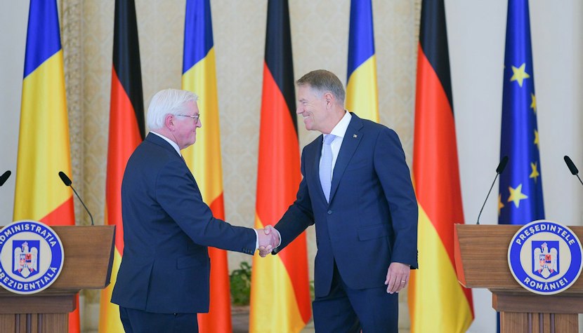 Klaus Iohannis, în timpul întâlnirii oficiale cu președintele Germaniei Klaus Iohannis și președintele Germaniei