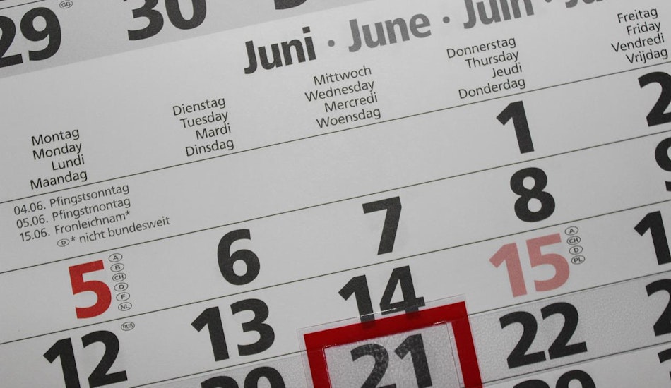 Calendar luna iunie