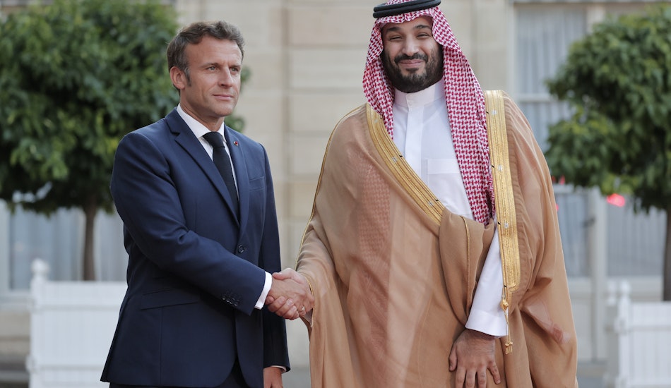 Mohammed bin Salman şi Emmanuel Macron