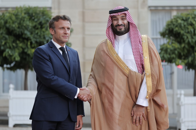 Mohammed bin Salman şi Emmanuel Macron