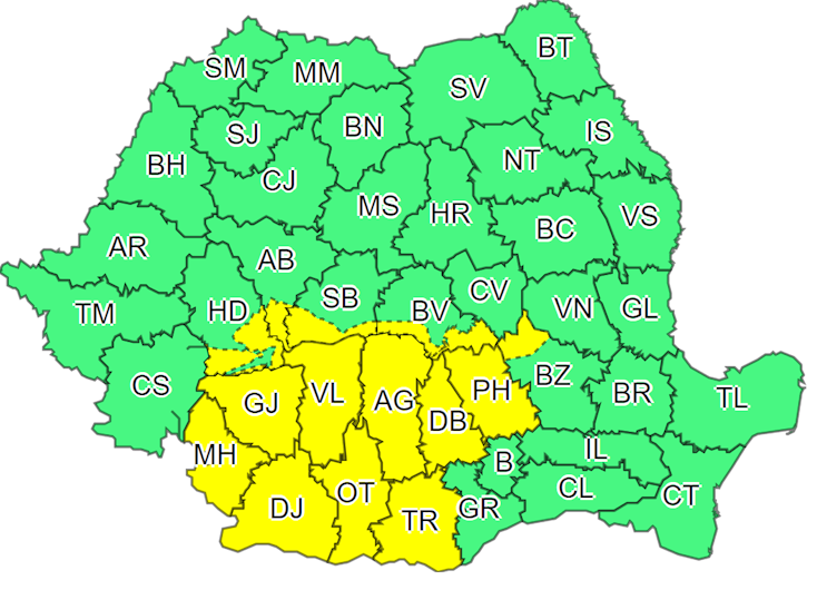 harta meteo ploi torențiale