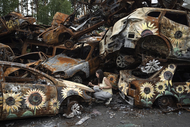 irpin, ucraina, masini pictate