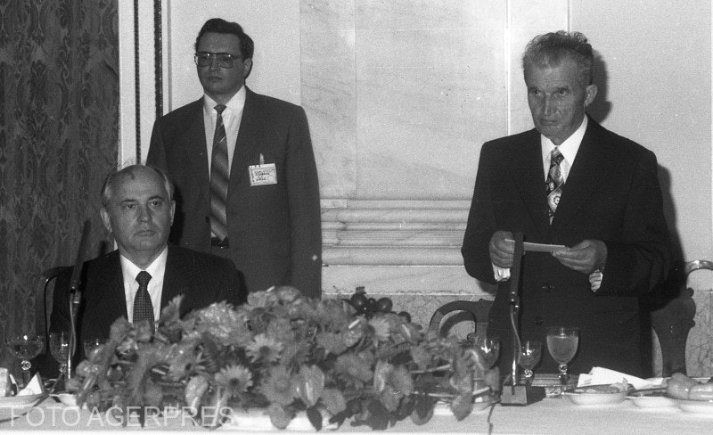 Mihail Gorbaciov și Nicolae Ceaușescu, în iulie 1989