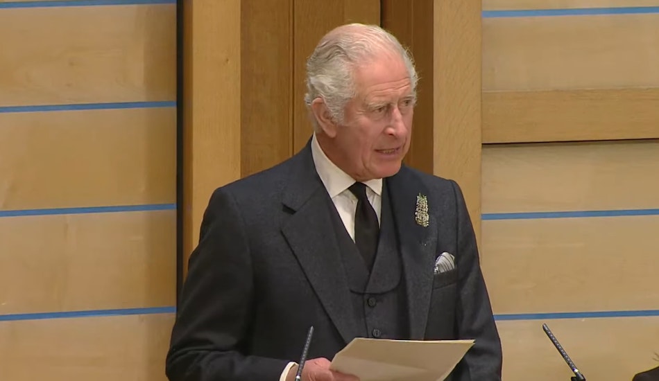 Regele Charles al III-lea a susținut primul discurs în Parlamentul Scoției