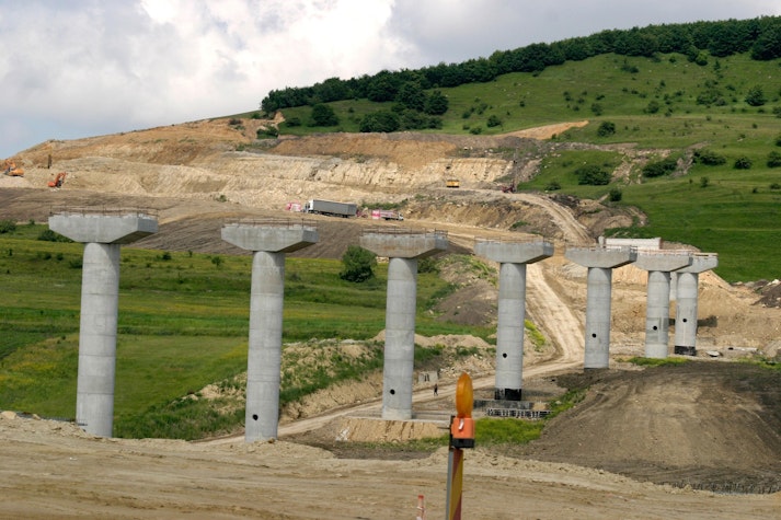 autostrada in lucru