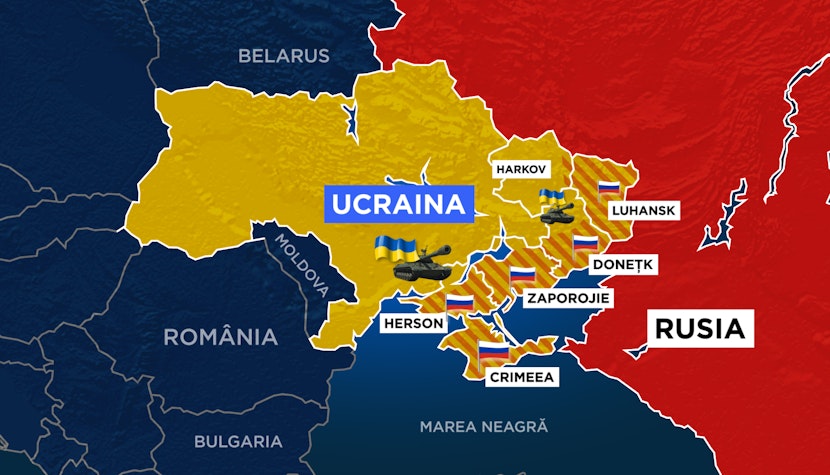 Harta regiunilor anexate Rusia după așa-zisele referendumuri harta ucraina
